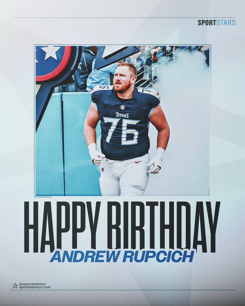 Sportstars (@sportstarsnyc) on Twitter photo Happy Birthday to <a href="/Titans/">Tennessee Titans</a> OL <a href="/rupcich_andrew/">Andrew Rupcich</a> !! #SportstarsFamily #AnotherYearStronger Happy Birthday to <a href="/Titans/">Tennessee Titans</a> OL <a href="/rupcich_andrew/">Andrew Rupcich</a> !! #SportstarsFamily #AnotherYearStronger