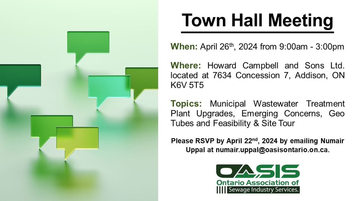 We would like to invite Sewage Haulers and Civic Leaders to attend a Town Hall meeting on April 26th, 2024 from 9:00am - 3:00pm at Howard Campbell &amp; Sons Ltd in Addison. This event is free to attend and lunch will be included.