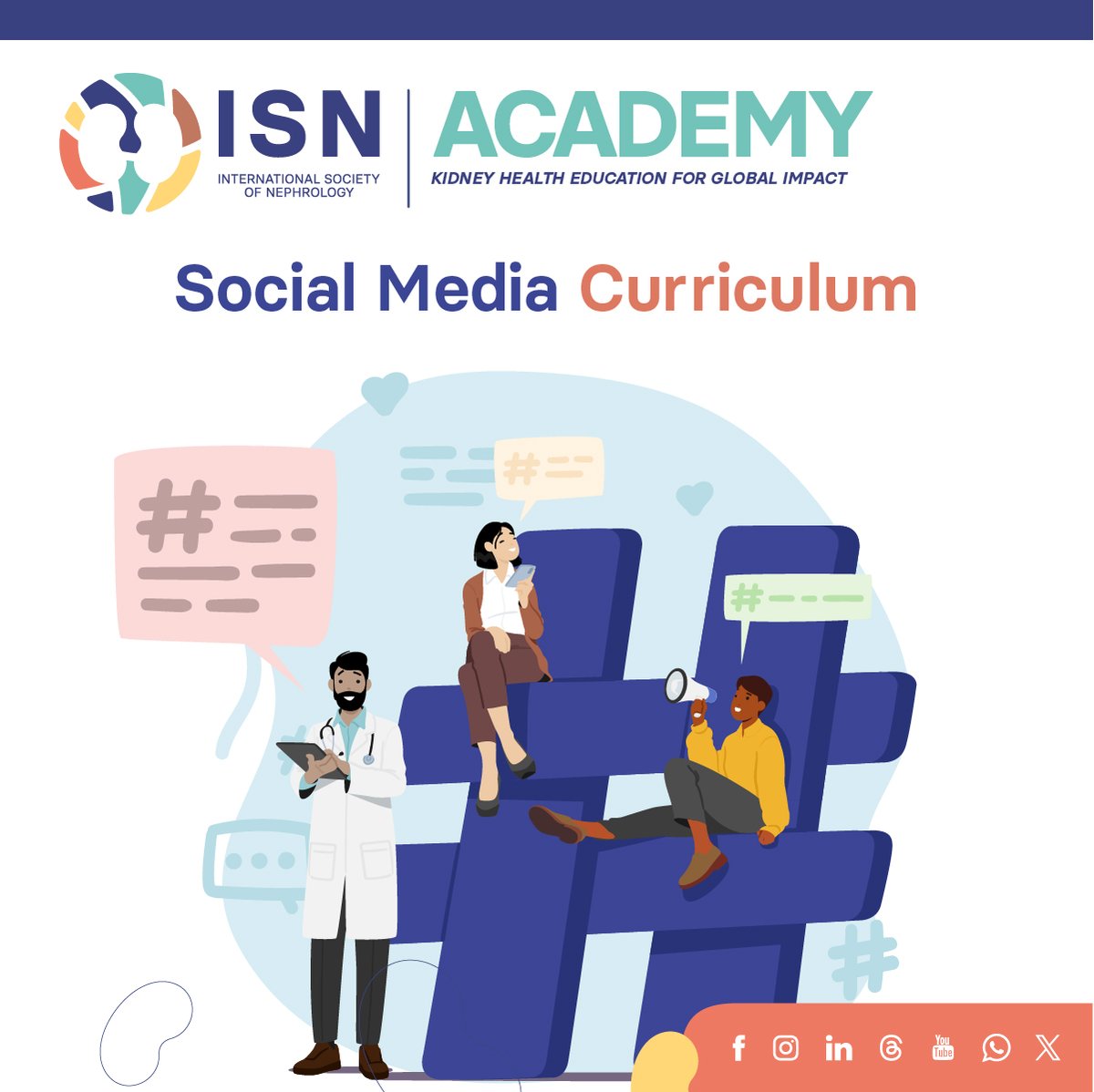@acssjr @Dilushiwijay @divyaa24 @Ironken6 @nephromythri @DrSumanBehera @myadla @FerArceAmare Start warming up for the #ISNWCN Space by taking the ISN Social Media Curriculum, which helps navigate and leverage social media tools effectively. Access the curriculum, including new modules, here: academy.theisn.org/products/at-is…