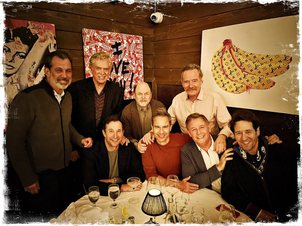 When ever I have a meal w/these chaps, their insights, humor and pathos light my way for weeks after. #chrismcdonald #jasonalexander @BryanCranston @1SpencerGarrett @EricMcCormack @therealnoahwyle @craigsla