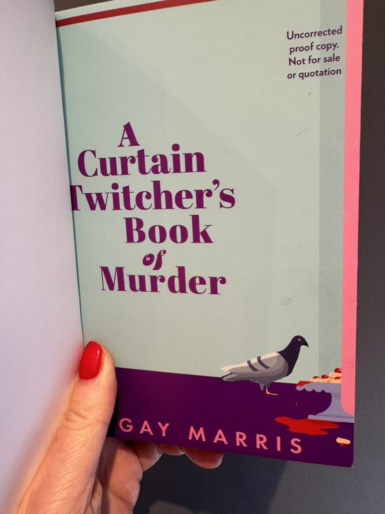 Thank you @bedsqpublishers for sending me this gorgeous proof of #ACurtainTwitchersBookOfMurder by @gaymarrisauthor which is out on 20th June.