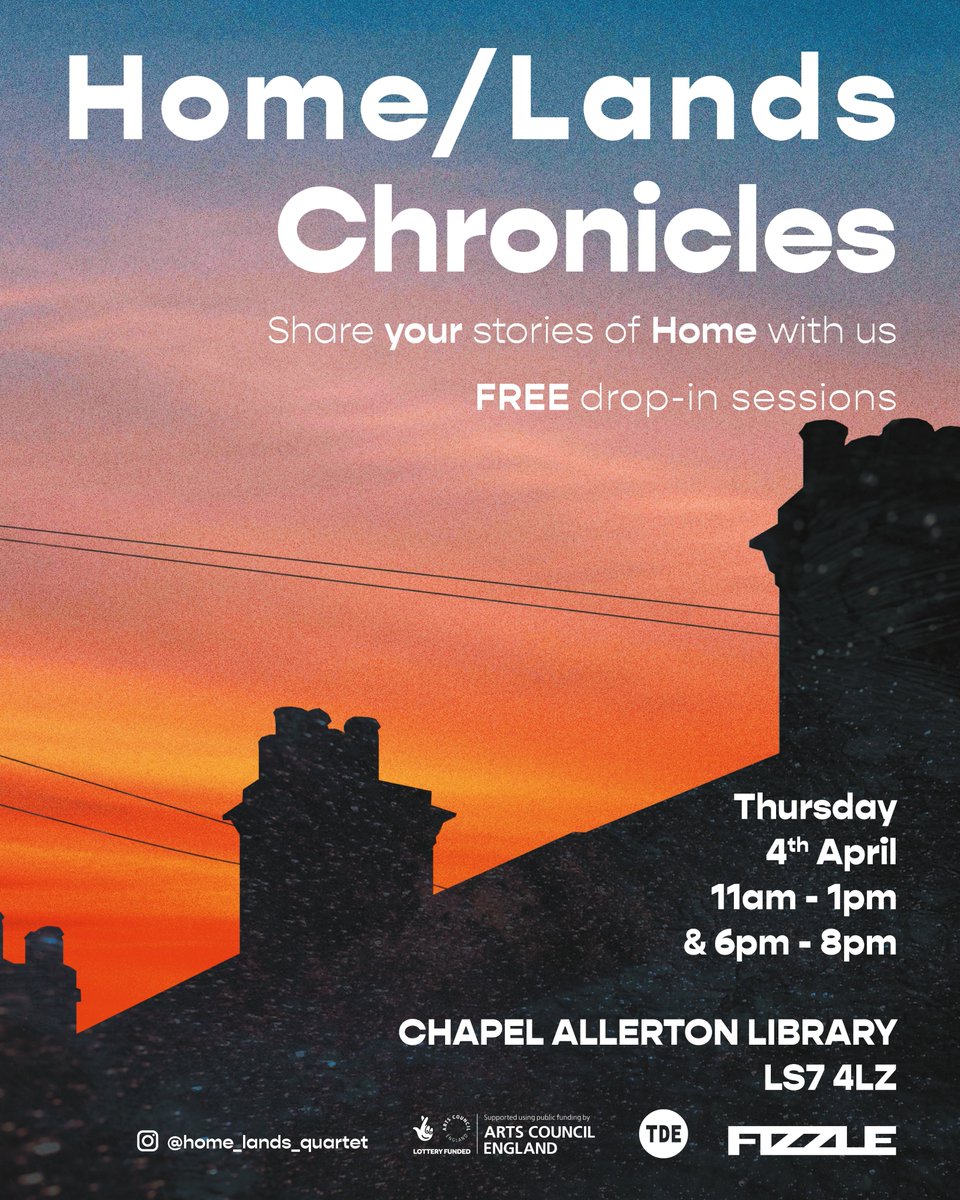 @LeedsInspired @fgfleeds @ReginaldCentre @DixonsTC @feverradioleeds More opportunities to join the Home/Lands music project on 4 April, this time @ Chapel Allerton Library - join musicians Alicia + Emma, making music for & about Chapeltown. They start with workshops on April 4th - all welcome #Leeds7Music #Chapeltown #jazz4all