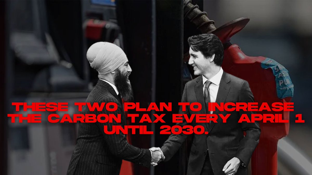 Just a reminder that the carbon tax increase is not just a bad April Fool’s joke from the Trudeau-NDP government this year. It will continue to increase every April 1 until 2030, when it will be more than double what it is today. Unless the government changes.