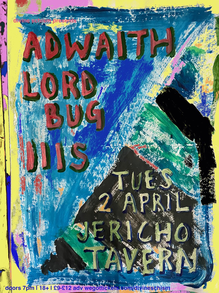 No April Fool, we have @adwaithmusic coming to Oxford tomorrow to rock the @Jericho_Tavern alongside Lord Bug and @iiisband not to be missed! Tues 2nd April wegottickets.com/divineschism