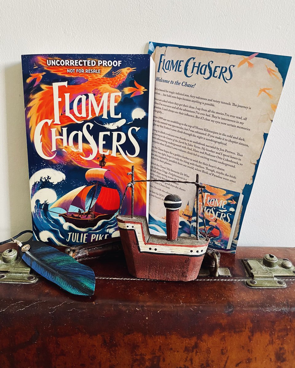 So excited to receive my copy of #FlameChasers by the wonderful @juliepikewrites “An outstanding, magical, middle-grade title, swirling with rich colours, tastes and scents, tingling wish-magic, mysterious golden flame birds and daring deeds on the high seas” @FireflyPress #MG