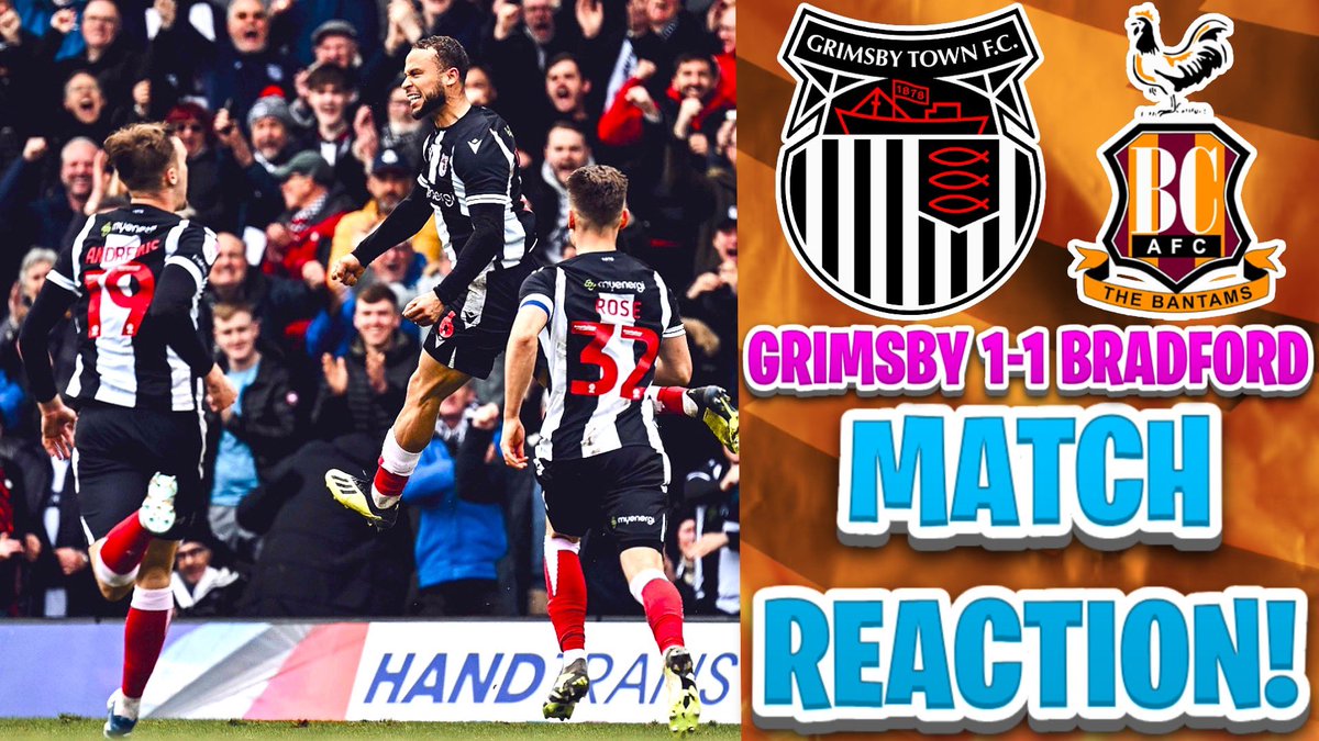NEW VIDEO OUT NOW!

*''93rd MINUTE EQUALISER & RED CARD DRAMA | Grimsby Town 1-1 Bradford City Match Reaction (League 2)*

Watch Here 👉youtu.be/SE-kX6BMnpo?si…

Can We Hit 80 Likes?👍
❤️+♻️Appreciated🙏
#BCAFC #GTFC #Bantams #Mariners #BradfordCity #GrimsbyTown #Grimsby #Football