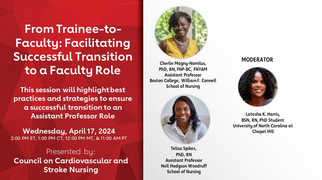 Cardiovascular and Stroke Nursing (@cvsnheart) on Twitter photo Considering a career in academia? Join us for an informative webinar on April 17th at 2 PM ET/1 PM CT. Register now t.ly/ED-7S. #FacultySuccess #AcademicTransition 📚✨<a href="/Drmagnynormilus/">Cherlie Magny-Normilus, PhD, FNP-BC, FNYAM, RN</a> <a href="/DrTelisa/">Telisa Spikes, PhD, RN</a> <a href="/LK_Harris_RN/">Latesha K. Harris, PhD, RN</a> Considering a career in academia? Join us for an informative webinar on April 17th at 2 PM ET/1 PM CT. Register now t.ly/ED-7S. #FacultySuccess #AcademicTransition 📚✨<a href="/Drmagnynormilus/">Cherlie Magny-Normilus, PhD, FNP-BC, FNYAM, RN</a> <a href="/DrTelisa/">Telisa Spikes, PhD, RN</a> <a href="/LK_Harris_RN/">Latesha K. Harris, PhD, RN</a>