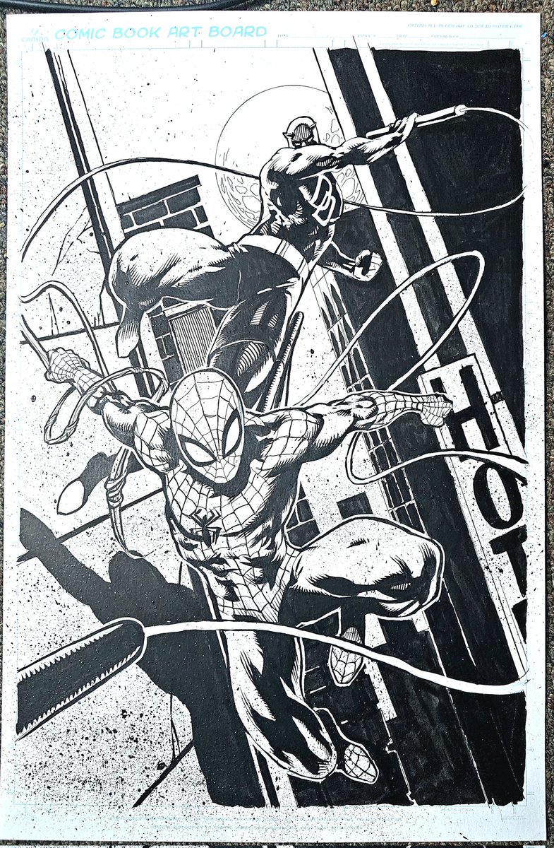 Spidey and Daredevil traditional media  penciled and inked by me.
#SpiderMan #Daredevil