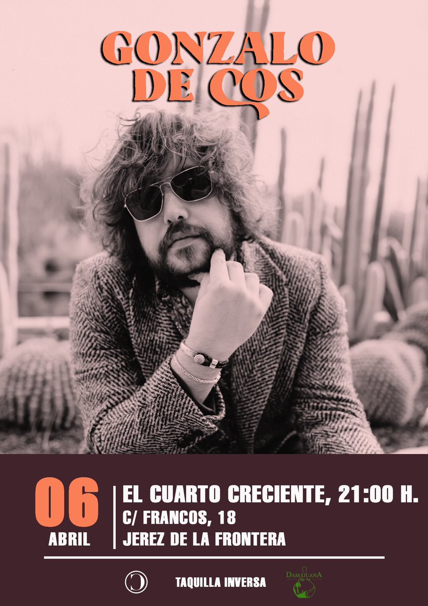 ¡Tengo muchas ganas de volver a tocar en mi ciudad!

Nos vemos el sábado a las 21h en El Cuarto Creciente, en el interior de Damajuana.

<a href="/florynata/">Flor y Nata Records</a> 

#concierto #musica #jerez
