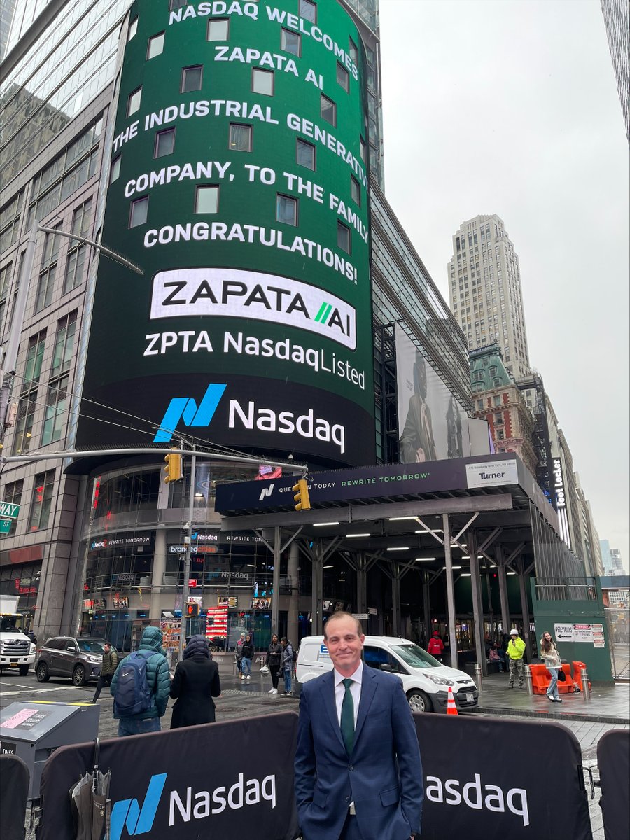 Live from Times Square with @cjsavoie: $ZPTA is now trading on the @Nasdaq Stock Exchange. Join us in the #IndustrialGenerativeAI Revolution.