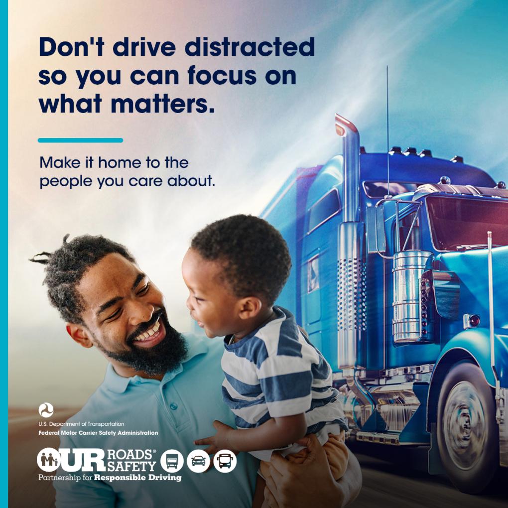 April is Distracted Driving Awareness Month! Prioritize sharing #OurRoads safely by: 📱 Focusing on the road when behind the wheel, not your phone 🗺 Setting your GPS before hitting the road Learn more at: fmcsa.dot.gov/ourroads/distr… #JustDrive #DistractedDriving