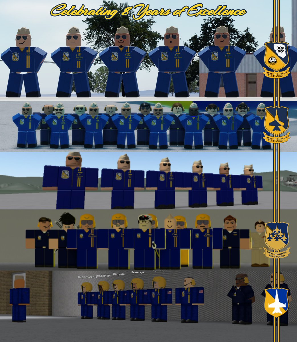 VRBA2025's tweet photo. Celebrating 8 years of the Virtual Roblox Blue Angels Legacy. From our humble beginnings in 2016 to the thriving community we are today, thank you to all who have supported our journey. Here's to eight years of excellence and many more to come

#roblox #roaviation https://t.co/3g9xhB6IPC