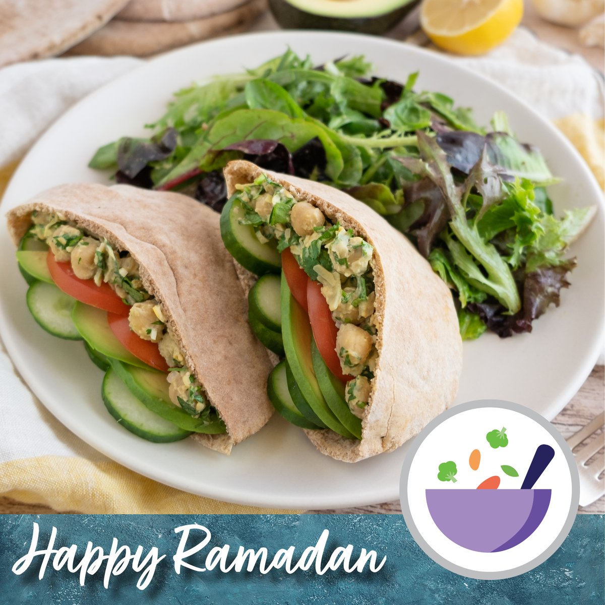 Celebrate Ramadan with delicious recipe inspiration found through Meal Plans on your Shaw’s for U™ mobile app! Give this recipe for Falafel-Inspired Chickpea Salad Pita Pockets a try! 👉 ms.spr.ly/6014cvl6g