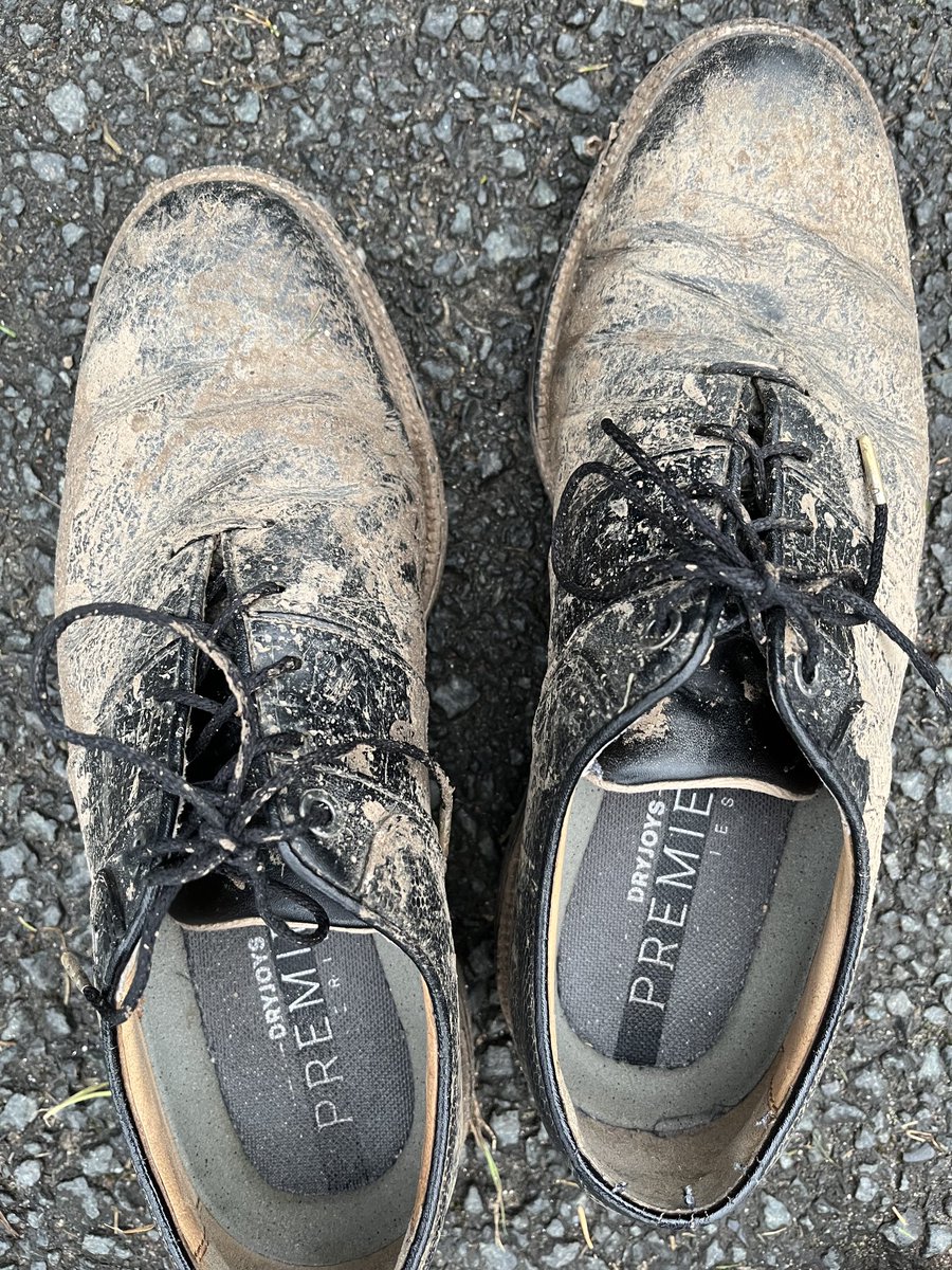 Guessing this is a familiar state of footwear right now after a round of golf on the first day of the season among players in Ireland, Britain & a lot of Northern Europe. Be patient with your ground staff. They are under severe pressure. And of course this applies to many sports.