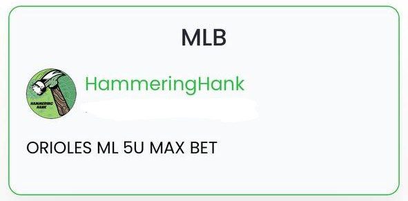ItsCappersPicks's tweet photo. HammeringHank MAX https://t.co/MkWqu70mZP