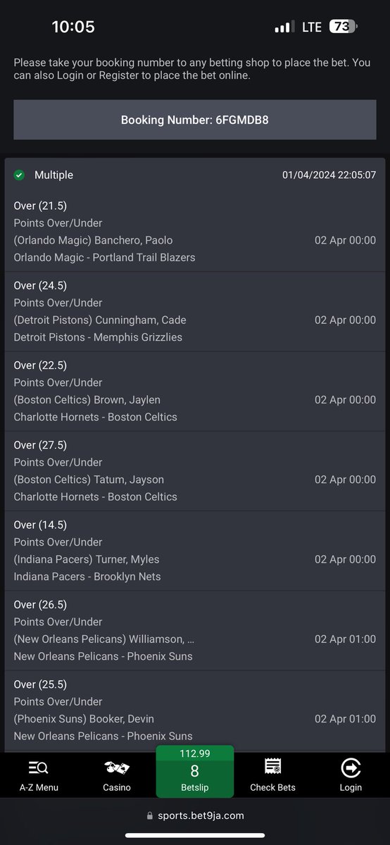 NBA Player props on #bet9ja
Points ✅ Assists✅ Rebounds ✅

Goodluck 😇🔥