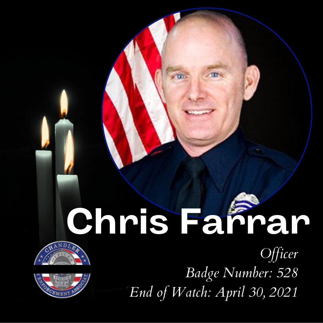 Today we remember Officer Chris Farrar, who passed on April 30th, 2021. Farrar was tragically killed during a multi-agency vehicle pursuit of a violent felon who had been shooting at officers throughout the incident. We keep his friends and loved ones in our hearts today.