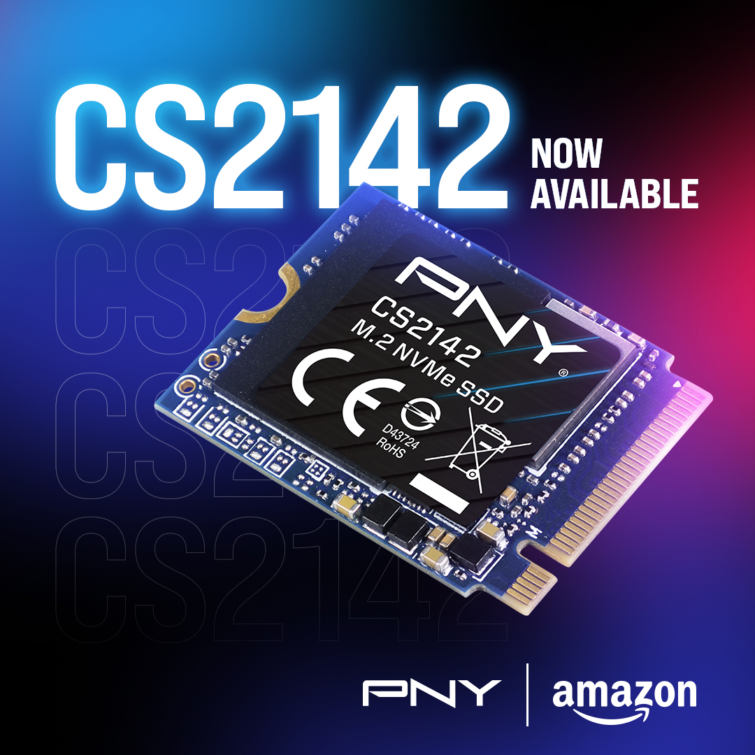 The PNY CS2142 is now on Amazon! Perfect for handheld gaming devices, like Steam Deck and ROG Ally, it offers exceptional NVMe PCIe Gen4 x4 speeds up to 5,000MB/s read. Backed by 5-Year Limited Warranty or TBW with US-based support. Shop now: amazon.com/PNY-CS2142-223…