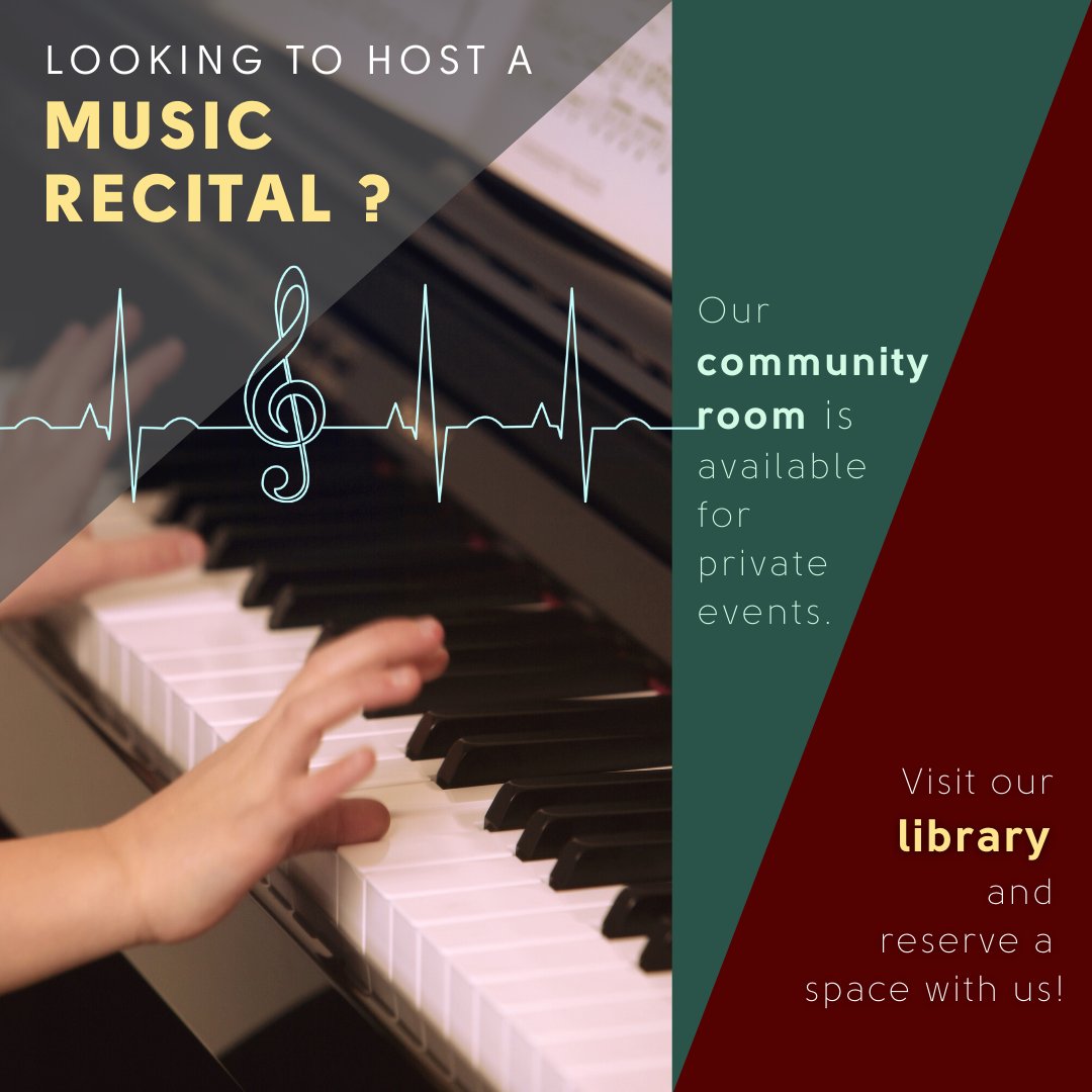 Looking to host a music recital? Do it at the library!

dobbsferrylibrary.org/services/space…

Policy info: dobbsferrylibrary.org/about/staff-bo…

#dobbsferry #dobbs #library #westchester #libraries #westchesterlibraries
#musicrecital #pianorecital