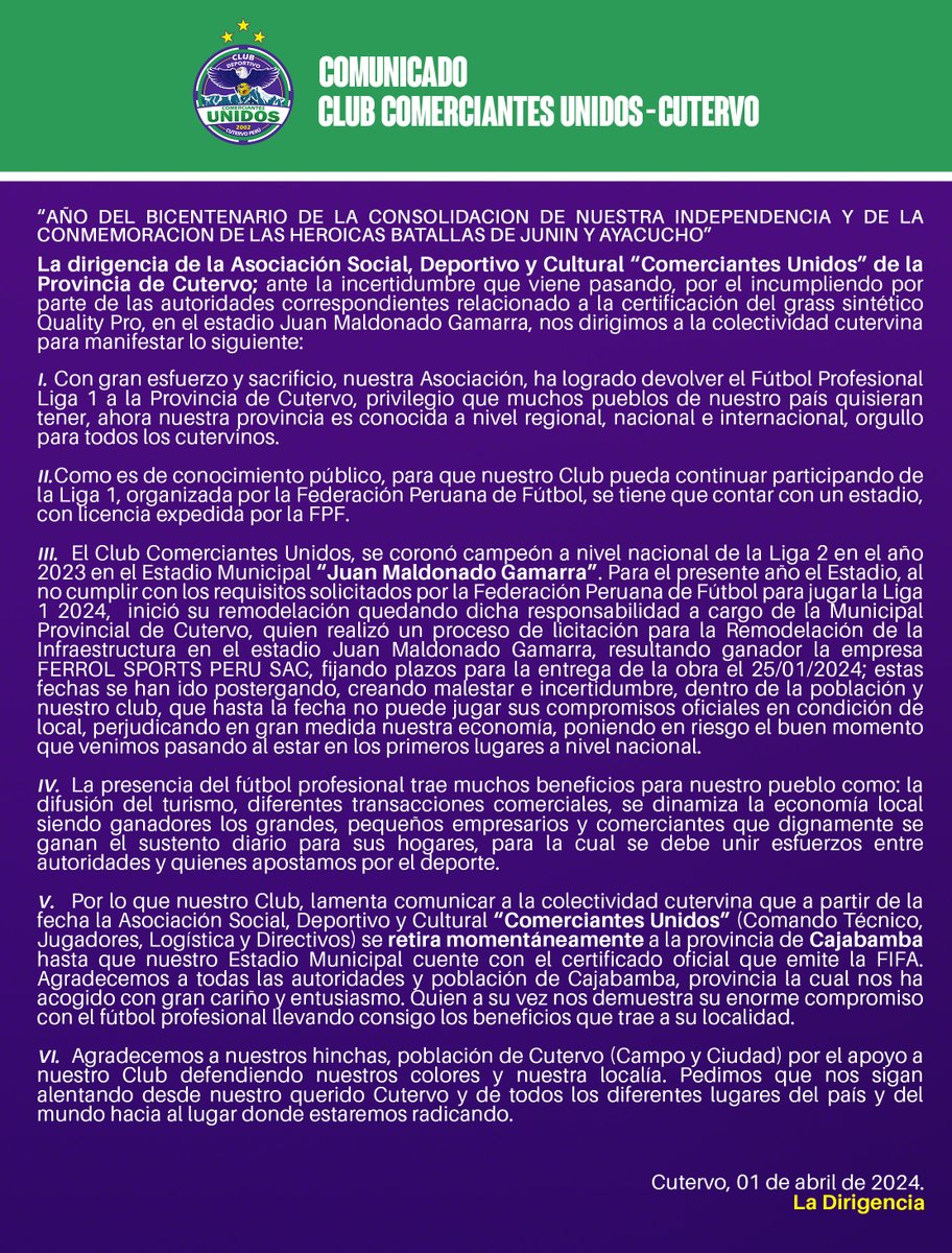 Club Comerciantes Unidos Oficial tweet media