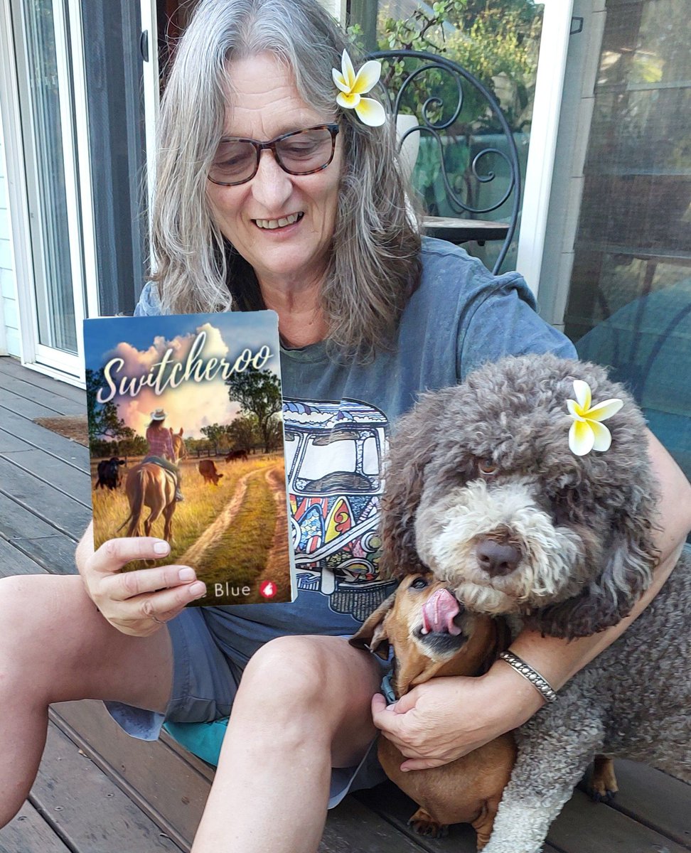 I'm with my friends Teddy & Gretel, so I've borrowed them to help promote Switcheroo. Teddy is embarrassed to have a flower in his fur. Gretel doesn't care & I'm wearing a flower to support Teddy. Switcheroo is out now on Amazon &in @KindleUnlimited. mybook.to/Switcheroo_in