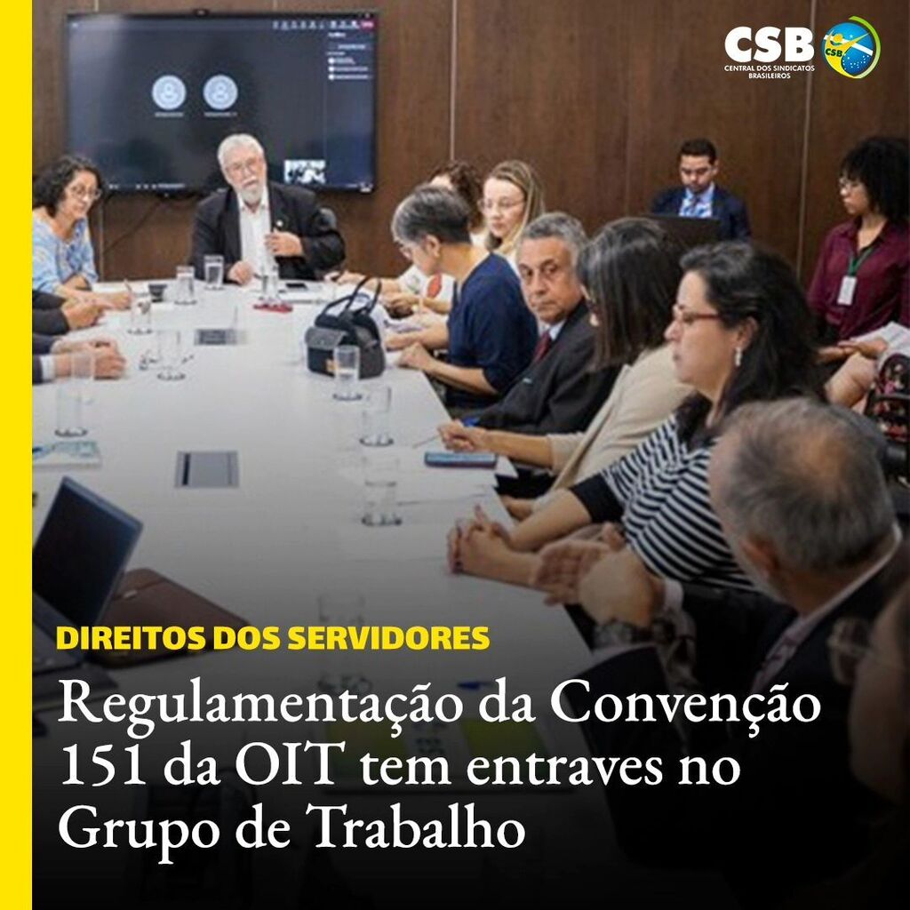 O Grupo de Trabalho para Regulamentação da Convenção 151 da OIT, que versa sobre os direitos sindicais dos servidores, teve sua 10ª reunião na semana passada. Presidente da Confederação dos Servidores Públicos Municipais (CSPM) e vice-presidente da #CSB,… instagr.am/p/C5O2uyOvQno/