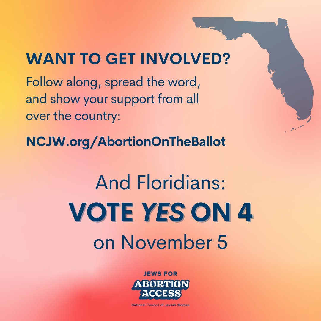 BREAKING NEWS! The Florida Supreme Court has ruled that an amendment to PROTECT access to abortion will be on the ballot in November. Congrats to FL advocates who gathered 1M signatures on the petition to make this happen. Let's keep that momentum going:  ncjw.org/abortionontheb…