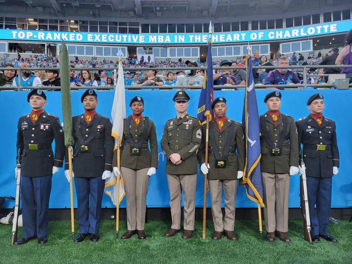 USC Color Guard Trained &amp; Ready ✅
Looking Sharp✅
MLS Soccer Match Color Guard Support  ✅

These Cadets represented USC, 4th ROTC BDE, and Cadet Command very well this weekend!! Thanks for the invitation <a href="/CharlotteFC/">Charlotte FC</a> !!

<a href="/4thBdeArmyROTC/">4th Brigade Army ROTC</a> <a href="/CG_ArmyROTC/">Brig. Gen. Maurice Barnett</a>