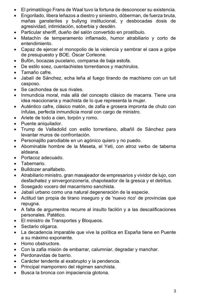 oscar_puente_'s tweet photo. 2.- De momento el listado de insultos sin repetir, ocupa 3 folios. Los medios en los que se profieren los insultos…ninguna sorpresa. Solo se han computado medíos escritos, ni radiofónicos, ni televisivos. Es decir, medios en los que el insulto requiere una reflexión previa. https://t.co/OEMKn6wEZV