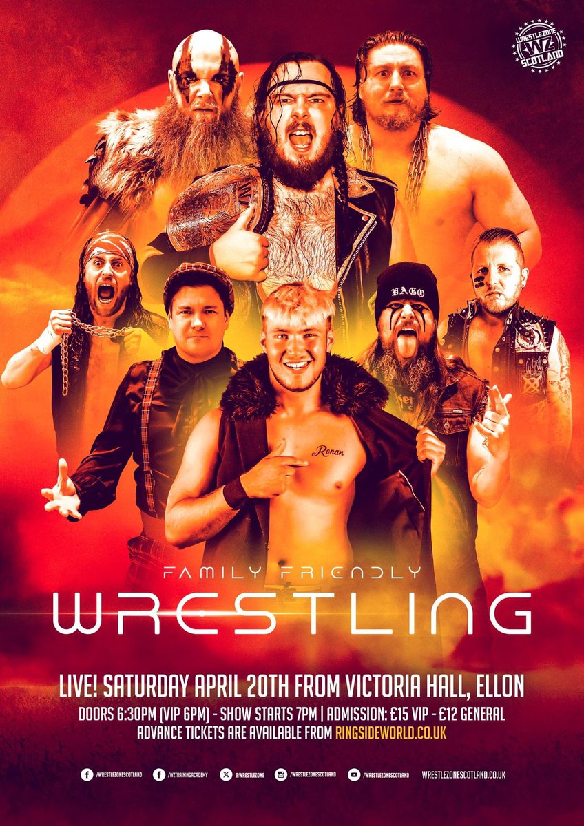 *ELLON TICKETS ON SALE NOW!* We head to the Victoria Hall in Ellon on Sat, April 20th for the final stop on the road to Aberdeen Anarchy VIP tickets - £15, Doors - 6pm (+Bonus match) GA tickets - £12, Doors - 6:30pm. Tickets are available now at ringsideworld.co.uk/events.php?id=…