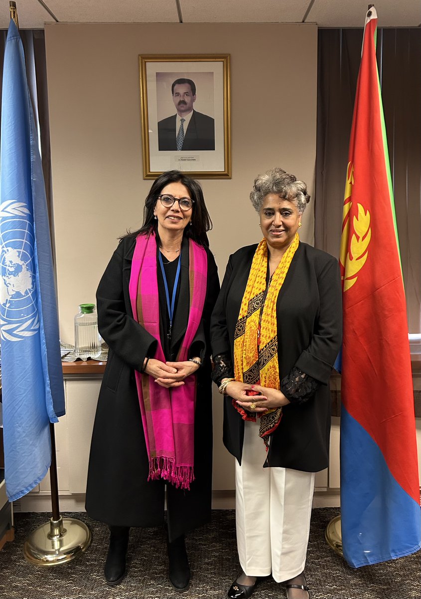 Welcomed Ms. Najat Maalla, Special Rep. on Violence against Children and Ms. Edith Bardel. Opportunity 2 exchange views & strengthen collaboration between our offices. Legal instruments in #Eritrea and the Comprehensive Child Policy ensure protection of the rights of children.