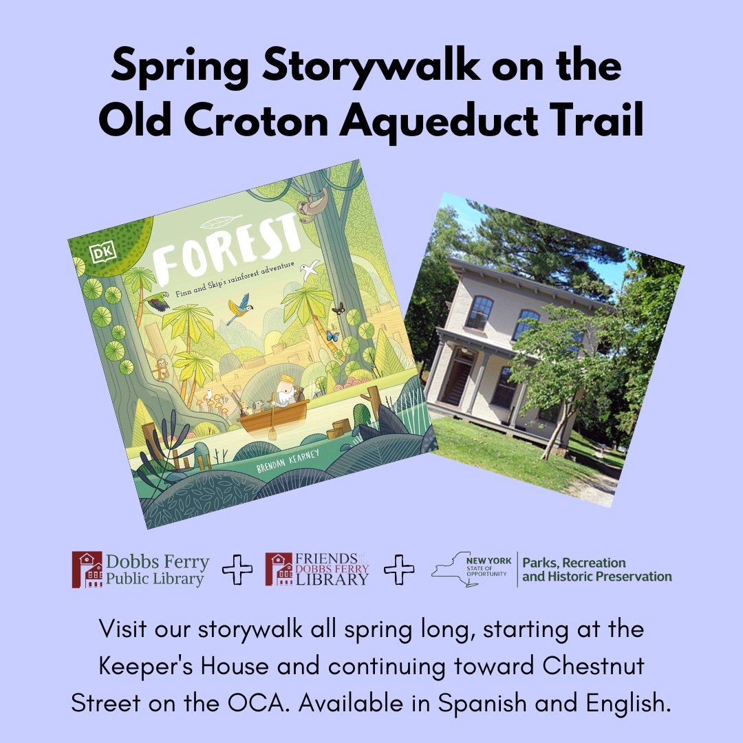 Visit our StoryWalk on the Old Croton Aqueduct Trail all Spring long, starting at the Keeper’s House and continuing toward Chestnut St. Available in Spanish and English!

The book is 'Adventures with Finn and Skip: Forest' by Brendan Kearney!

#storywalk #oldcrotonaqueduct