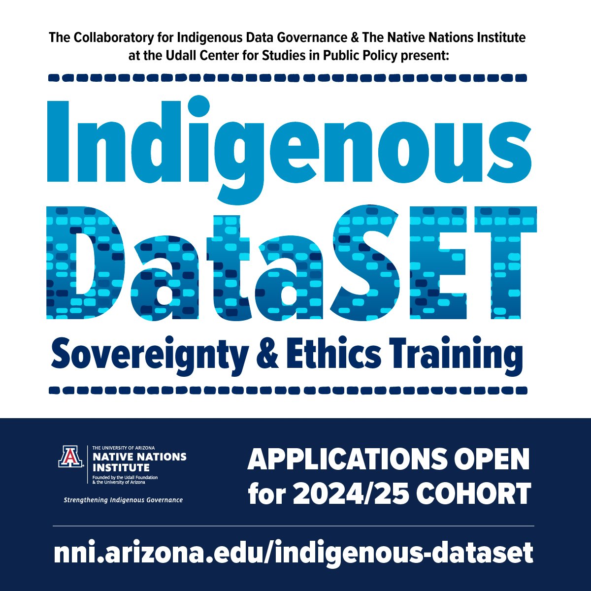 Native Nations Institute (@nniarizona) on Twitter photo 📢 Just over 3 weeks left to apply! 📢
Now accepting applications for Indigenous DataSET -- the IDSov Fellowship for early career faculty across the state.
Applications due April 30, 2024!
Details here: nni.arizona.edu/indigenous-dat…
<a href="/udallcenter/">udallcenter</a> 📢 Just over 3 weeks left to apply! 📢
Now accepting applications for Indigenous DataSET -- the IDSov Fellowship for early career faculty across the state.
Applications due April 30, 2024!
Details here: nni.arizona.edu/indigenous-dat…
<a href="/udallcenter/">udallcenter</a>