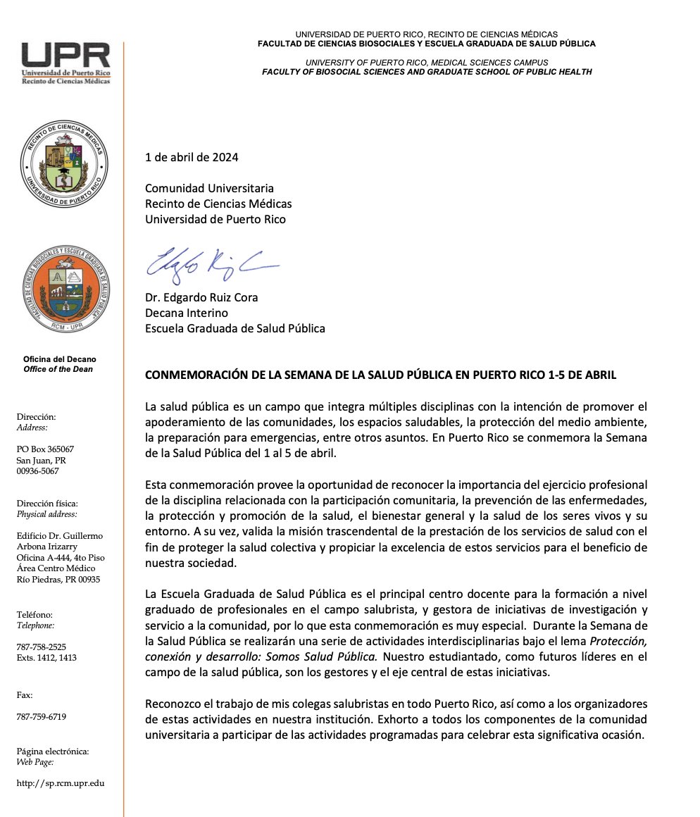 Feliz Semana de la Salud Pública <a href="/rcmupr/">Recinto de Ciencias Médicas UPR</a>