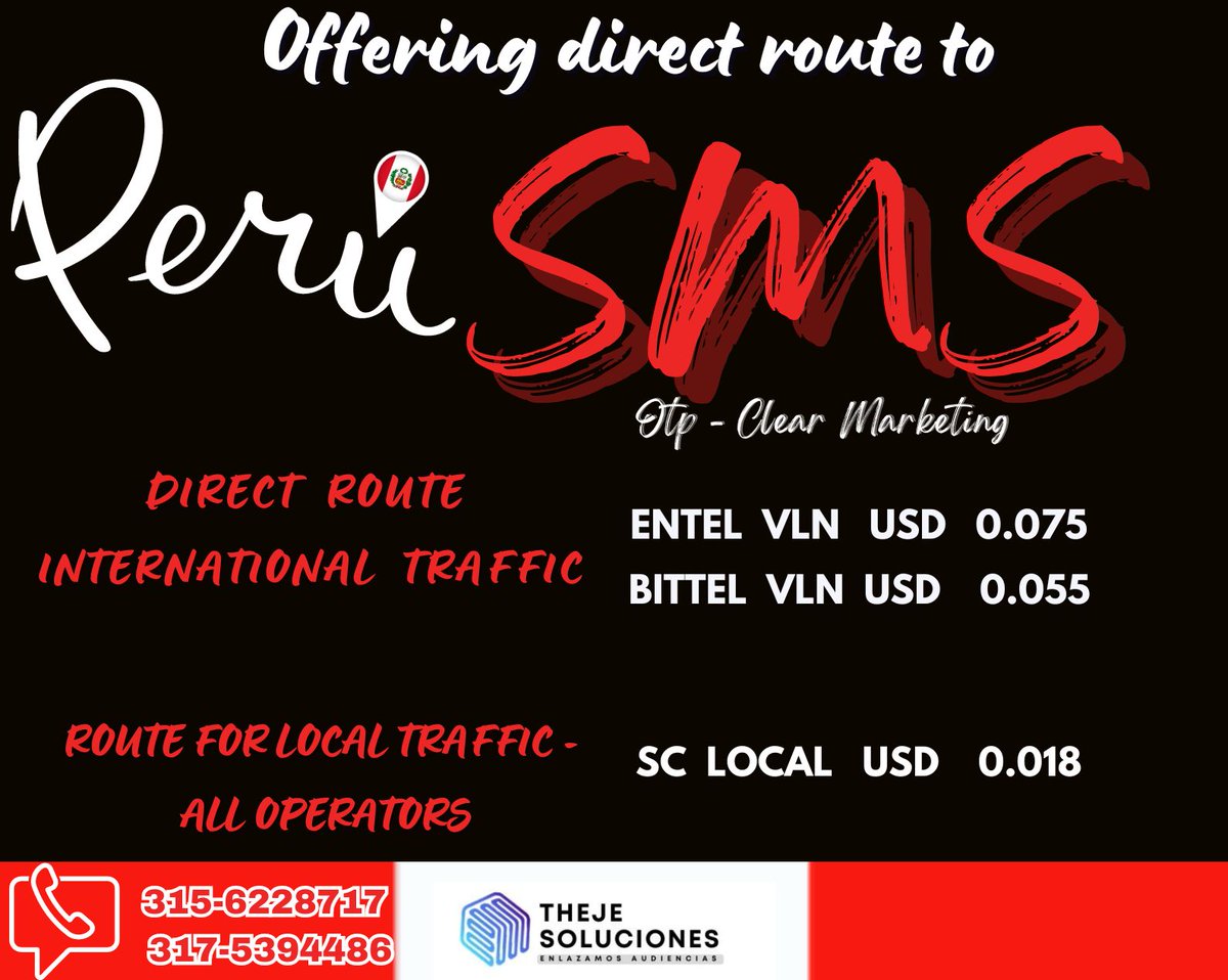 Direct Route Peru #SMSmasivo #SMSmarketing #smsclaclean #THEJETBOYBANGERZ