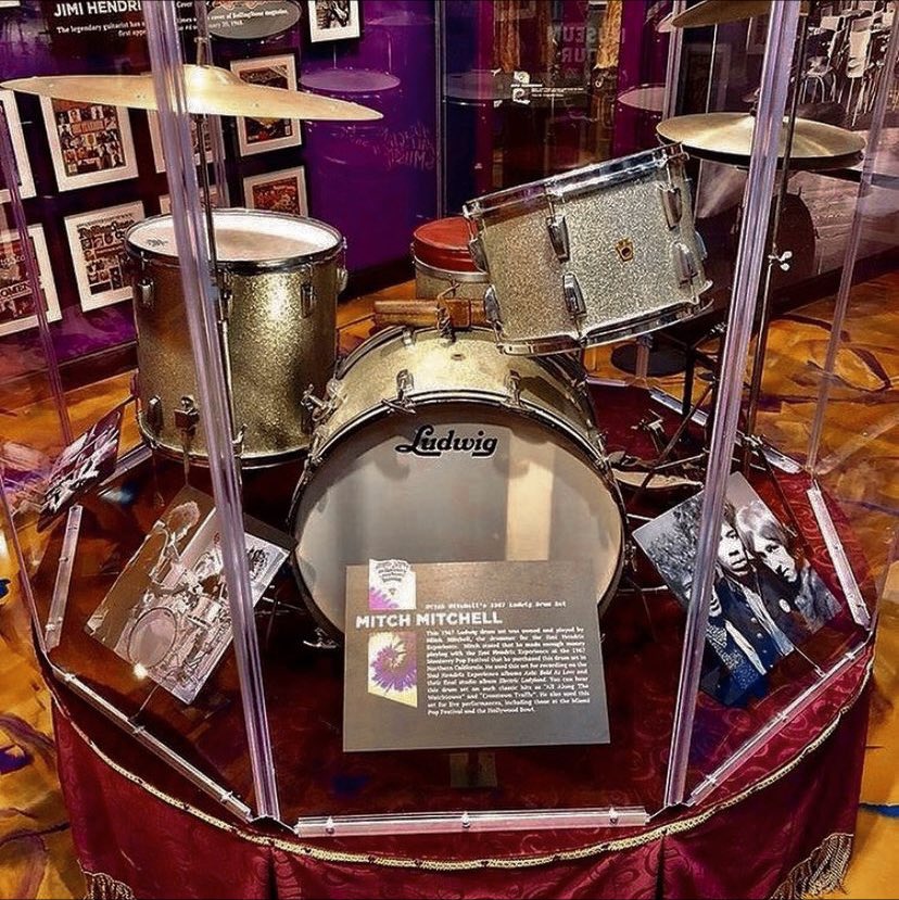 Best known for his time as the drummer in the Jimi Hendrix Experience, Mitch Mitchell used this iconic kit to record on Axis: Bold as Love and the group’s final studio album, Electric Ladyland. These drums can be heard on “All Along the Watchtower” and “Crosstown Traffic.”