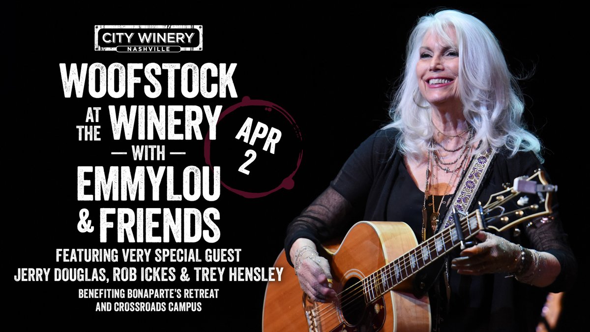 Woofstock at the Winery with Emmylou Harris and Friends Featuring Jerry Douglas, Rob Ickes & Trey Hensley and more is TOMORROW! This show benefits Bonaparte’s Retreat and Crossroads Campus. Grab your last minute tickets now jerrydouglas.com/tour/