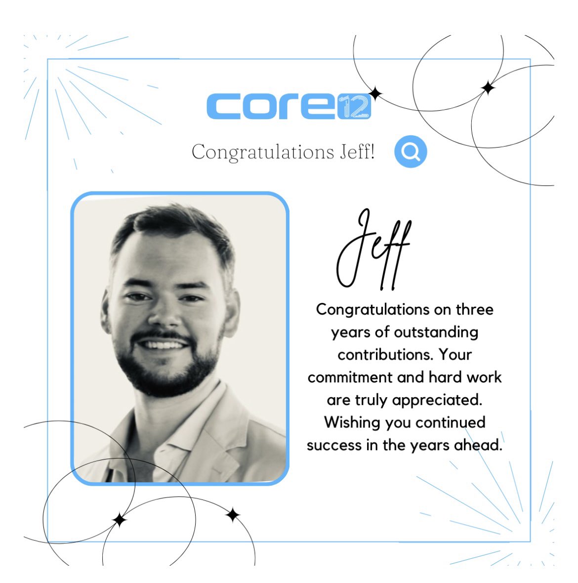 core12msp's tweet image. Congratulations to our Operations Director, Jeff on reaching this milestone with us. Your dedication and hard work over the past three years have been invaluable to our team. 

Here&apos;s to many more years of success &amp;amp; achievements together. 

Thank you for all that you do! 🎉🥳🎈