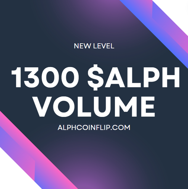 ALPHCoinflip's tweet photo. 🚨 NEW LEVEL

🤝 We have crossed 1300 $ALPH total volume, we are moving to the next phase of the project.

A roadmap and whitepaper will be available shortly. 
In the meantime, visit: https://t.co/ByqZriyWQv

@alephium #Alephium https://t.co/w6PfbEnZGO