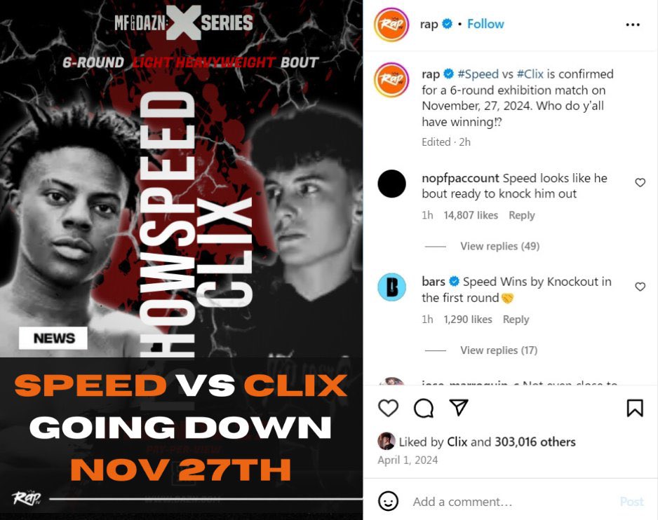 Clix's tweet image. November 27th. Be there 🥊