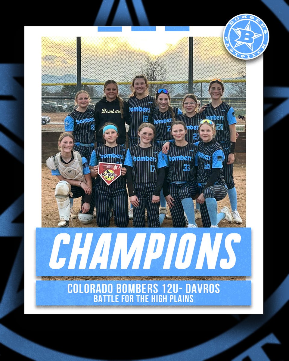 Congrats to the Colorado Bombers 12u-Davros for taking 1st place at the 14u Open Division Battle for the High Plains! #champions #bombernation