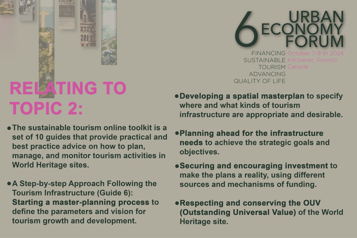 🌍 Join UEF6 Topic 2: Tourism and Infrastructure Development! Explore smart solutions, public-private partnerships, and community empowerment. Dive into resilience strategies with @UNESCO's 'Discover Guide 6.' Register now! #UEF6 #SustainableInfrastructure