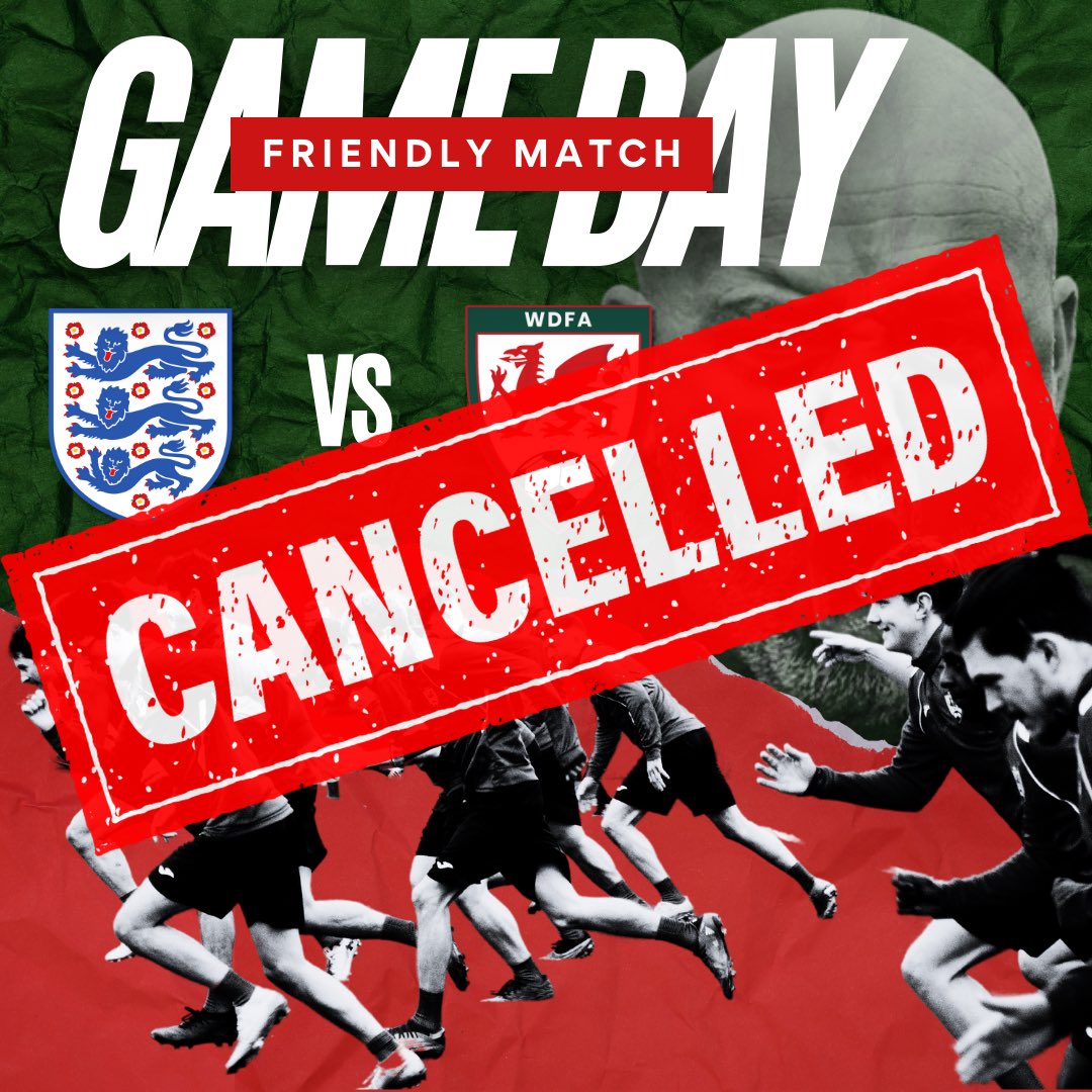 🚨Update Alert🚨 

The upcoming friendly match against England has unfortunately been cancelled.

Stay tuned for the announcement of the date, time, and venue once all details are confirmed.

Dewch Ymlaen Cymru! 

#deafidentity #deafled #deafwall #deaffootball #EngDeafvWalesDeaf