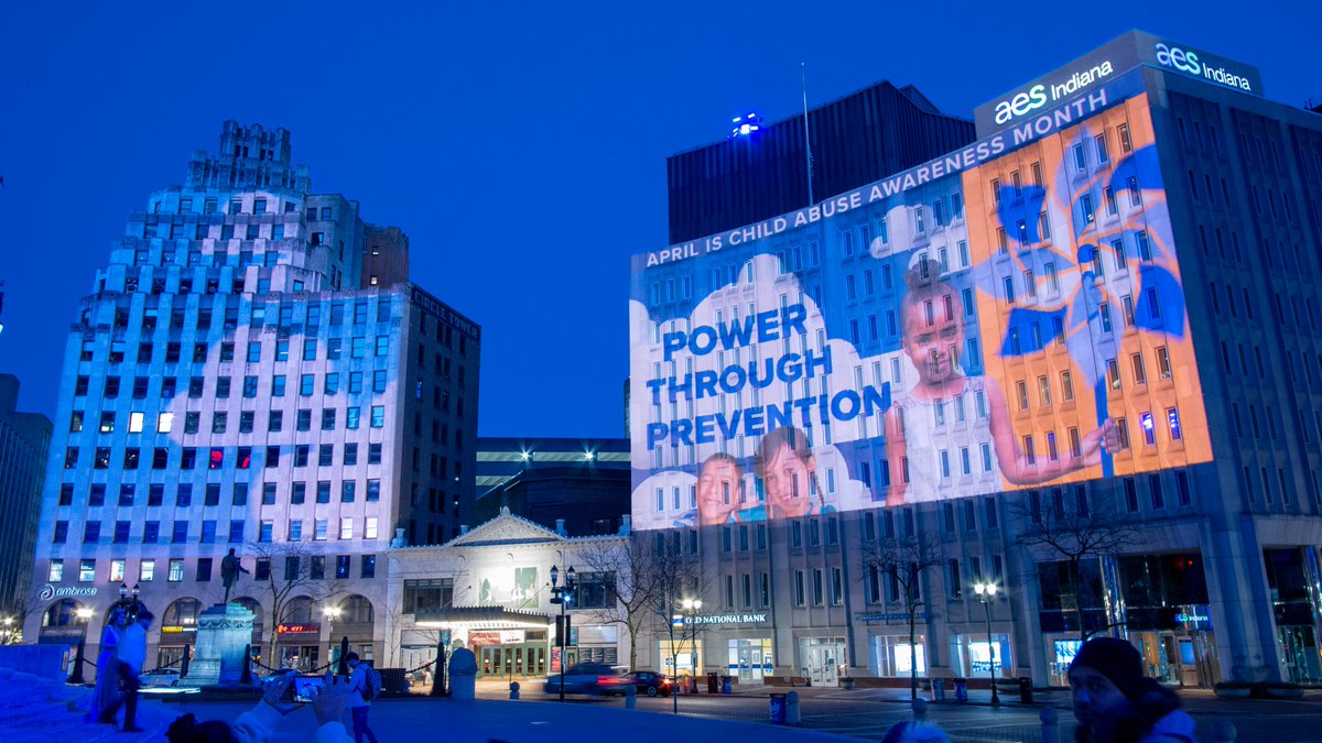 To bring awareness to Child Abuse Prevention Month, Downtown Indy, Inc., Indiana Department of Child Services, and Firefly Children & Family Alliance present a special Shining A Light presentation April 1-7 on Monument Circle. Learn more: downtownindy.org/do/shining-a-l…
