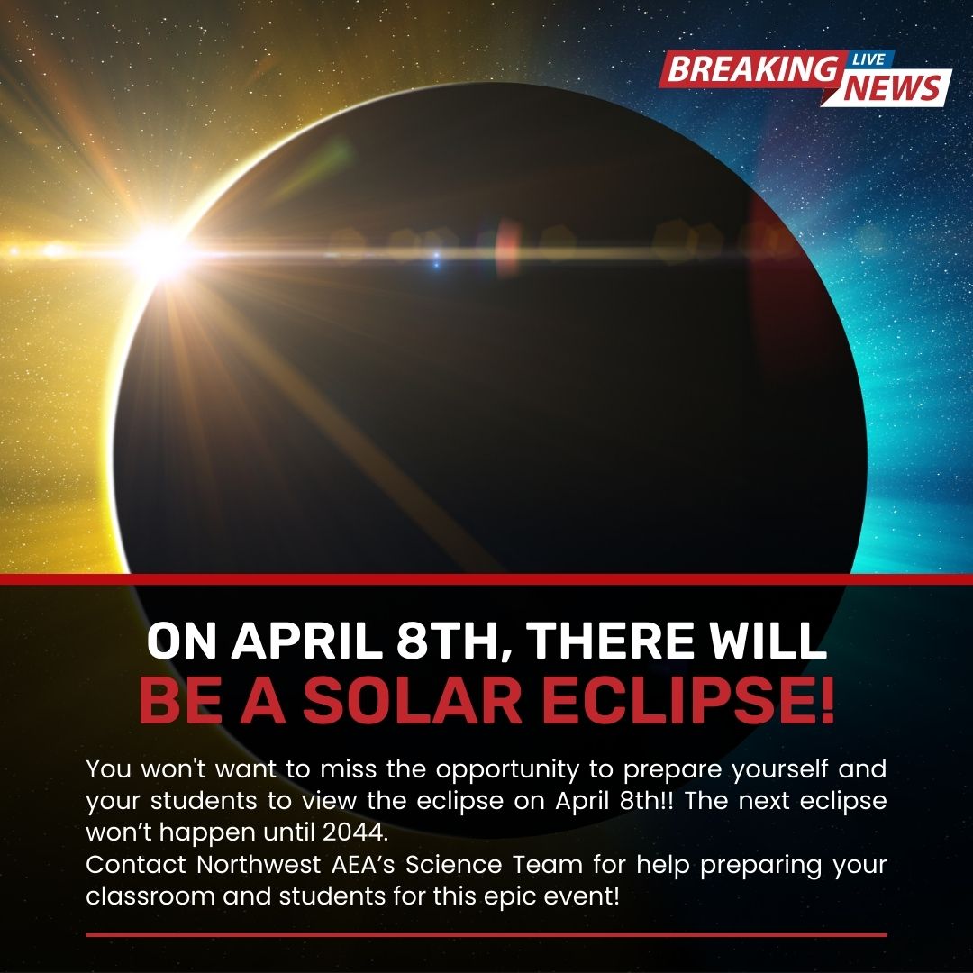 Don't miss the the eclipse on April 8th!! The next eclipse isn't until 2044. This resource will guide you with animations, explanations and possible activities: mynasadata.larc.nasa.gov/mini-lessonact… Contact our Science Team for more ideas to prepare for this epic event! ☀️🌕🌎
