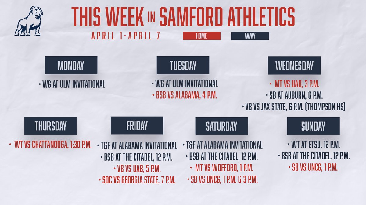 Welcome to April 💐 🗓 samfordsports.com/calendar #AllForSAMford