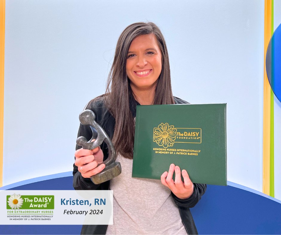 Congrats to Kristen, our February DAISY Award recipient! Her fellow colleague said, "Every shift I have worked while Kristen was in charge she has gone above and beyond for our patients and our nurses. She is always there to help with tasks and educate when needed."