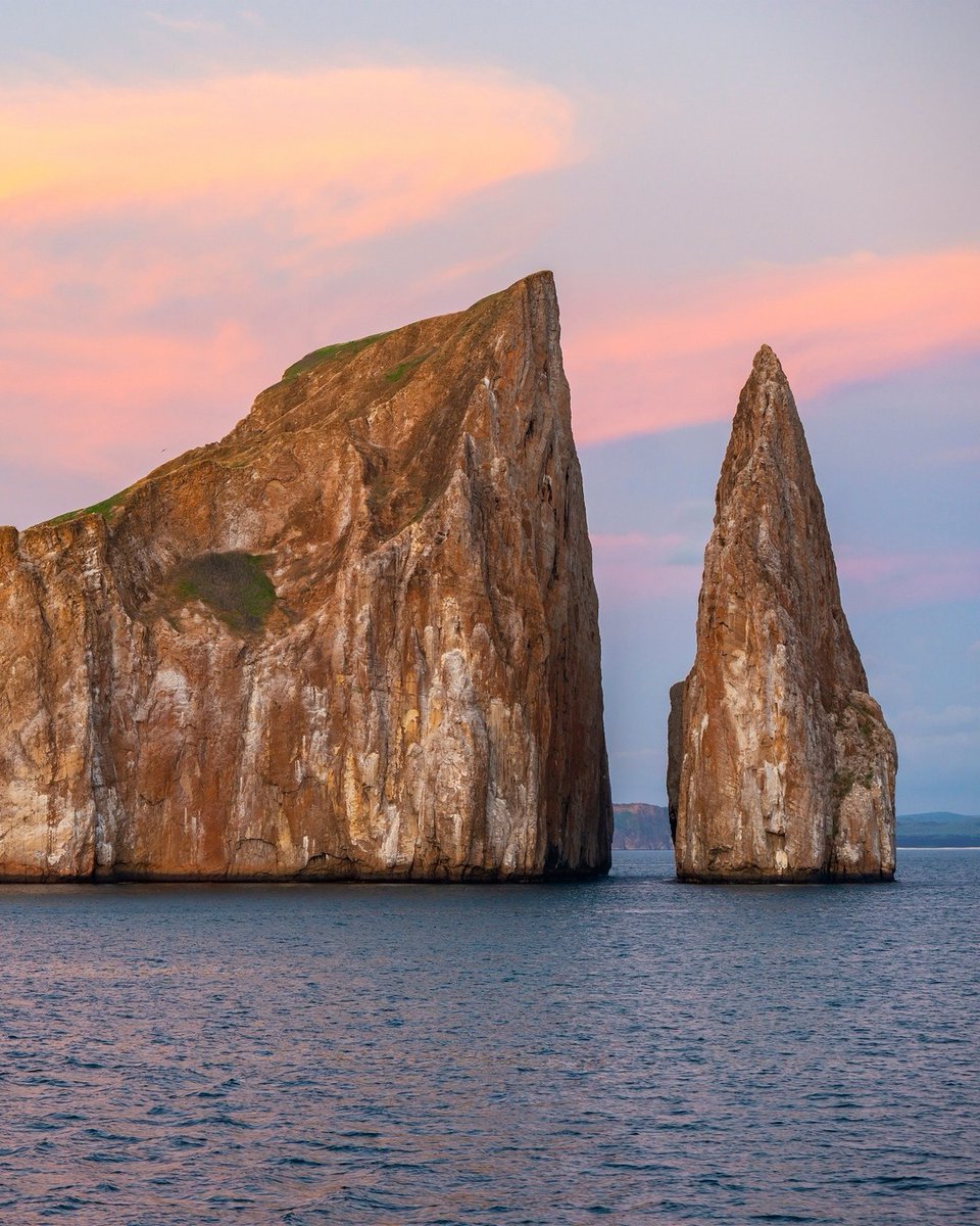 Golden hour at Kicker Rock: a snapshot of extraordinary natural beauty in the Galapagos. #ThisIsSilversea