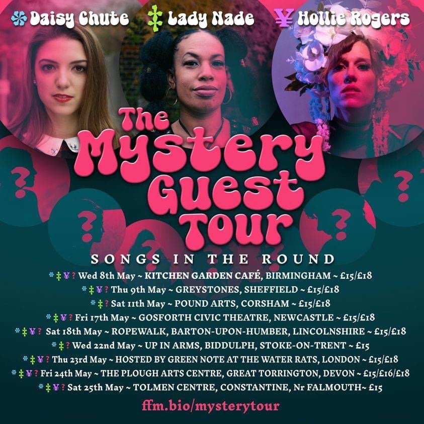 SURPRISE! 🔥🔥🔥 If you haven’t heard the word by now! This May I’ll be joining forces with the incredible @daisychute & @HollieRMusic We’re delighted to unveil 8 of our mystery guest May Tour performers! EARLYBIRD tickets sold-out be quick! ffm.bio/mysterytour