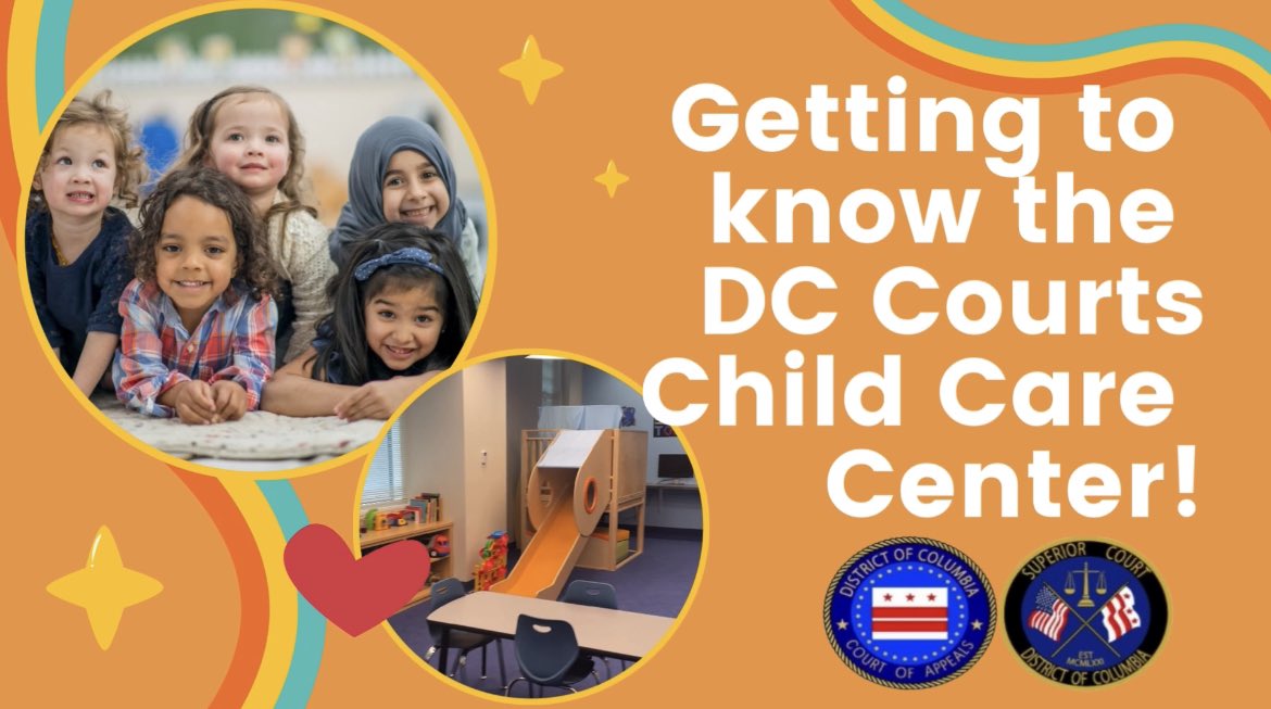 Come visit the DC Courts Child Care Center! In celebration of the @NAEYC #WeekoftheYoungChild, we are taking YOU on a tour of our center. This free service is available to all who have business at the Courts ❤️ WATCH: youtu.be/oUP6H0kSsLQ?si… Learn more: dccourts.gov/childcare